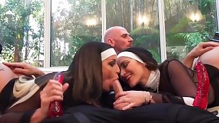 Very sinful threesome, priest and two nuns free HD porn and sex videos